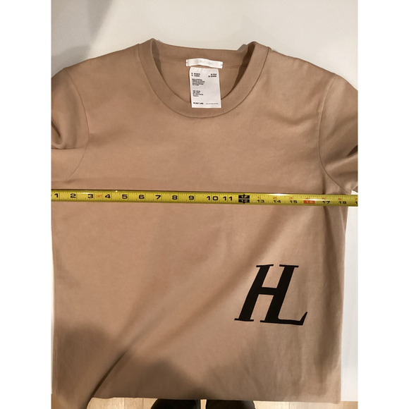 Helmut Lang Unisex T-Shirt Beige Crew Neck Short Sleeve Cotton Womens M Mens XS - Picture 4 of 12
